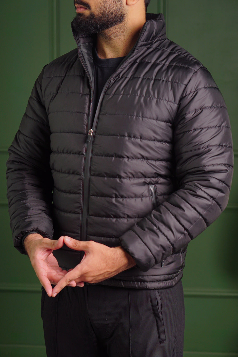 Insulated Puffer Jacket | Lightweight & Water-Resistant | Black