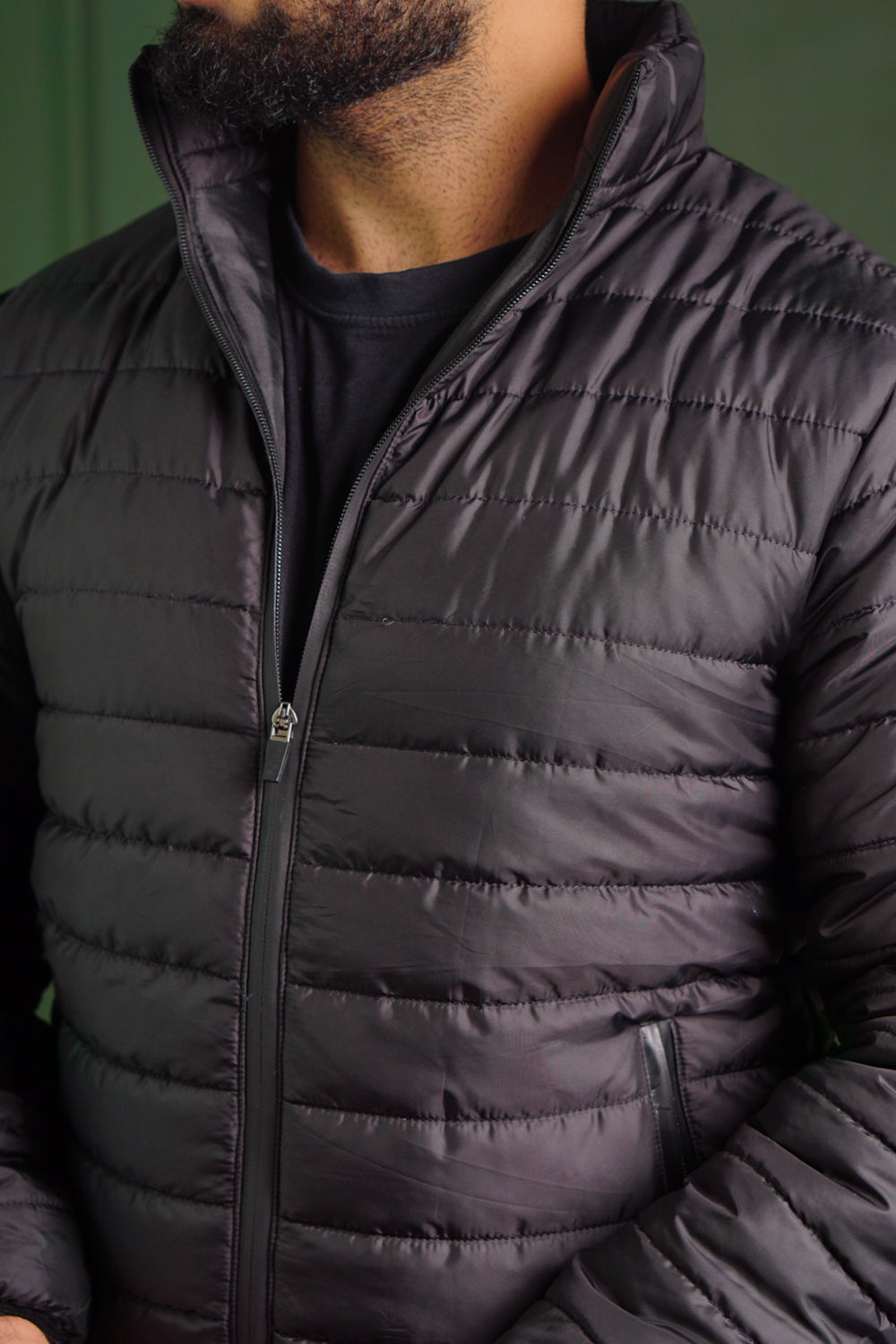 Insulated Puffer Jacket | Lightweight & Water-Resistant | Black