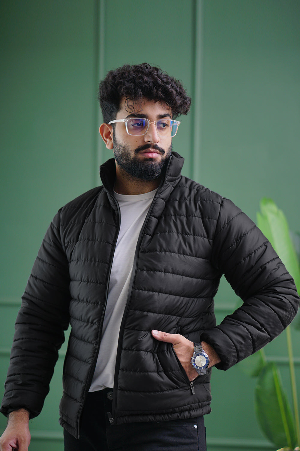 Insulated Puffer Jacket | Lightweight & Water-Resistant | Black