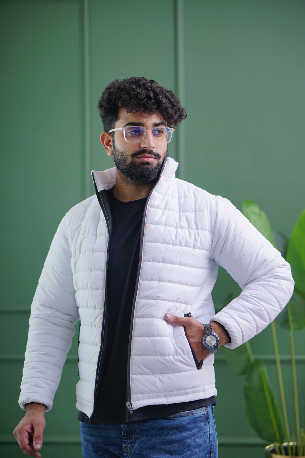 Insulated Puffer Jacket | Lightweight & Water-Resistant | White