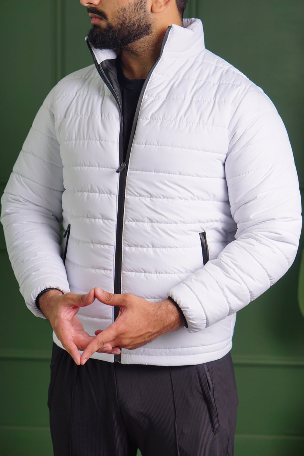 Insulated Puffer Jacket | Lightweight & Water-Resistant | White