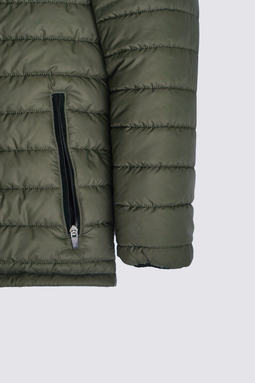Insulated Puffer Jacket | Lightweight & Water-Resistant | Olive Green